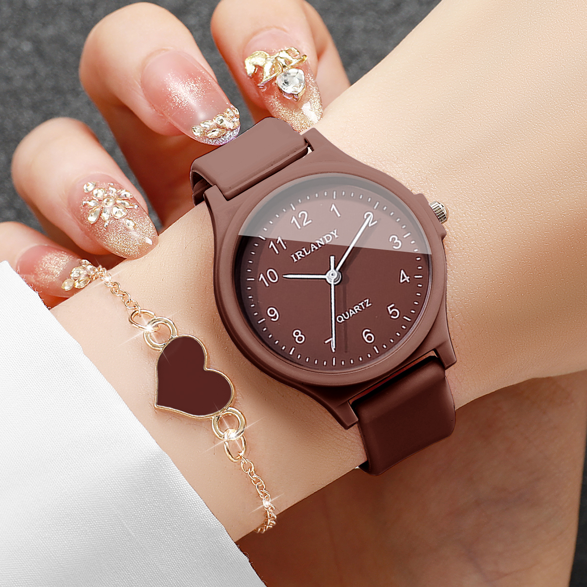 Silicone Band Women - 2PCS Fashion Arabic Dial Women Quartz