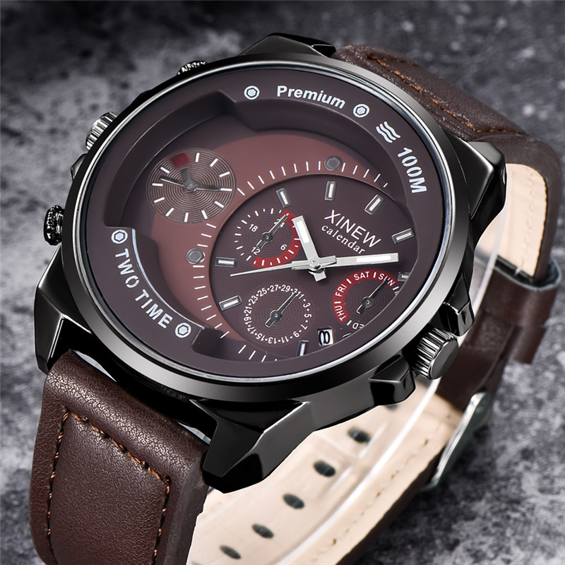 Original XINEW Brand Men Watch - Leather Watch Band Men incelemesi ve fiyatı