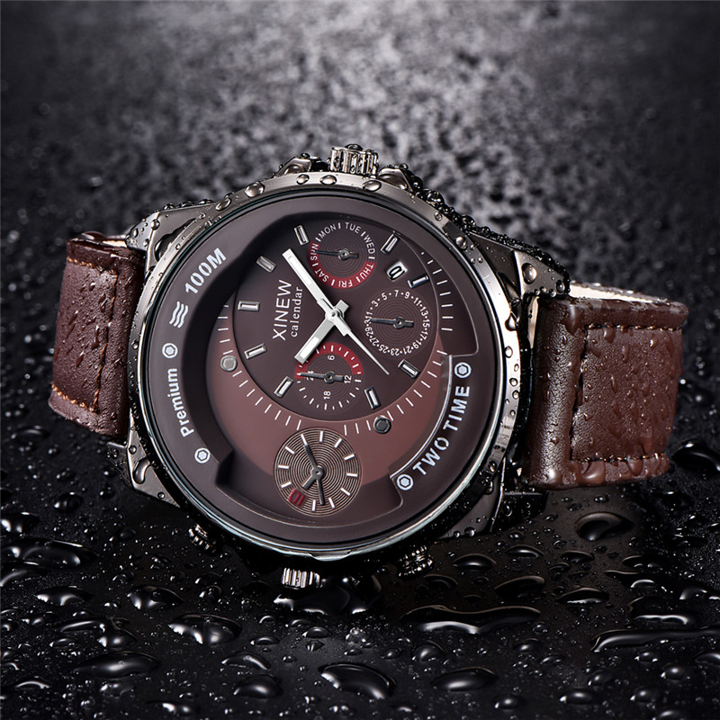 Original XINEW Brand Men Watch - Leather Watch Band Men incelemesi ve fiyatı