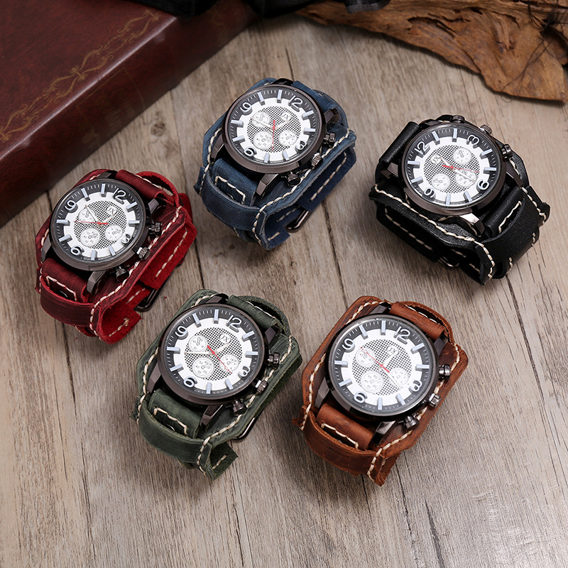 New Retro Mens Watches Genuine - Leather Watch Band Men incelemesi ve fiyatı