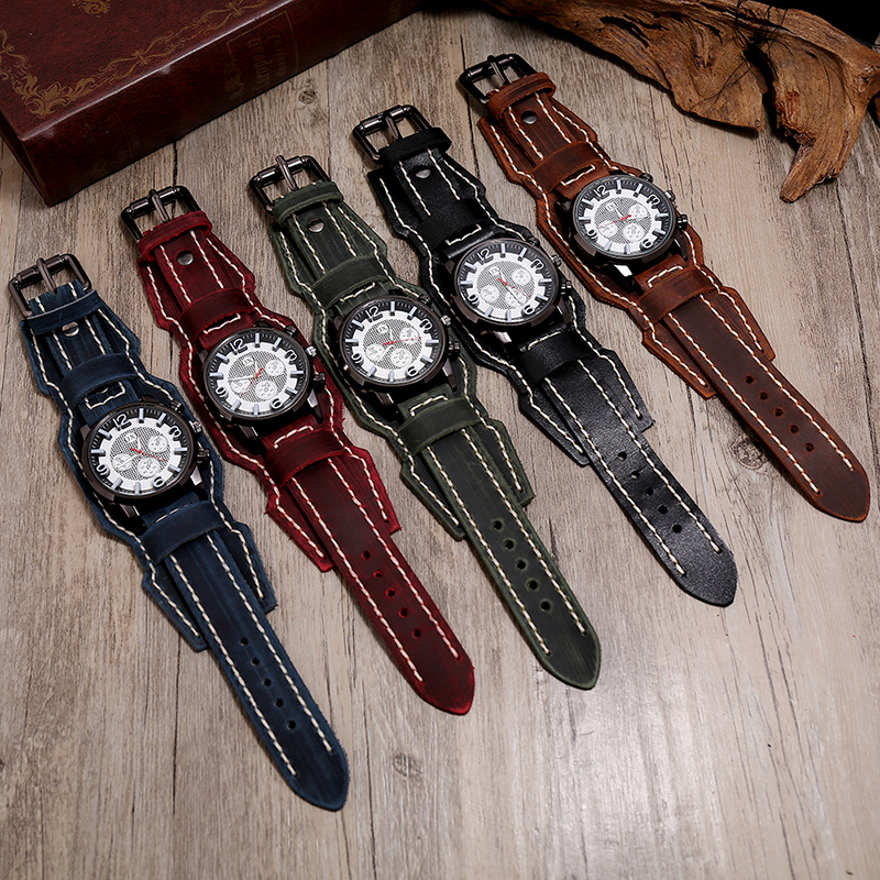 New Retro Mens Watches Genuine - Leather Watch Band Men incelemesi ve fiyatı