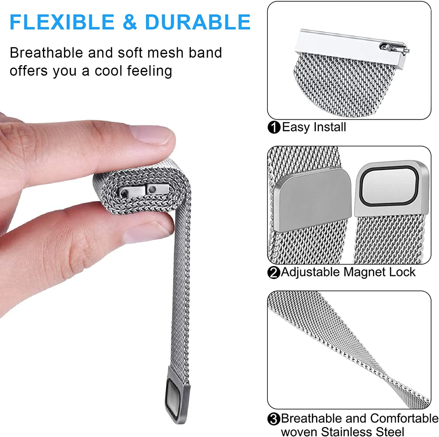 20mm 22mm Milanese Loop Strap  - Milanese Loop Magnetic incelemesi ve fiyatı