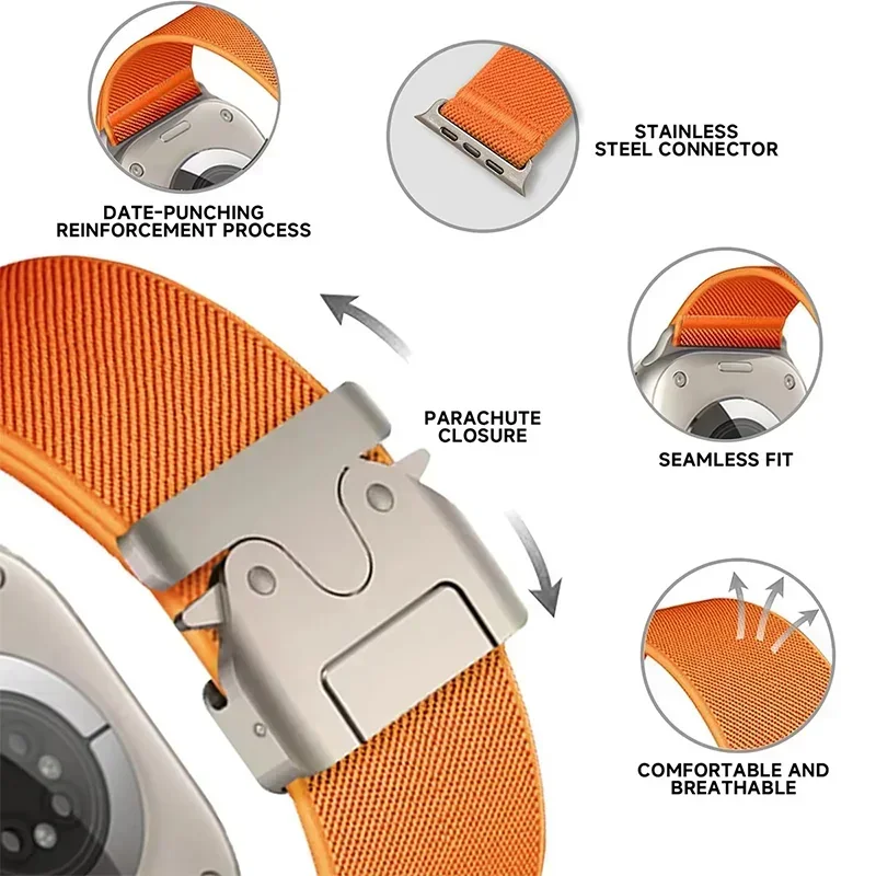 Nylon Strap for Apple Watch ba - Parachute Strap Elastic incelemesi ve fiyatı