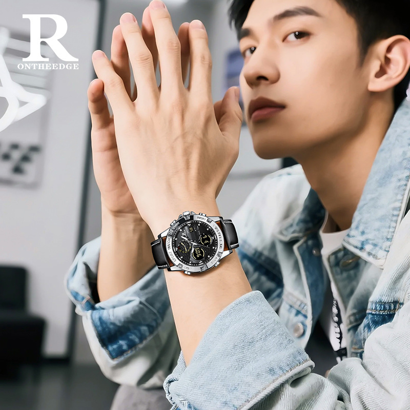 Fashion Men’s Big Face Quartz  - Leather Watch Band Men incelemesi ve fiyatı