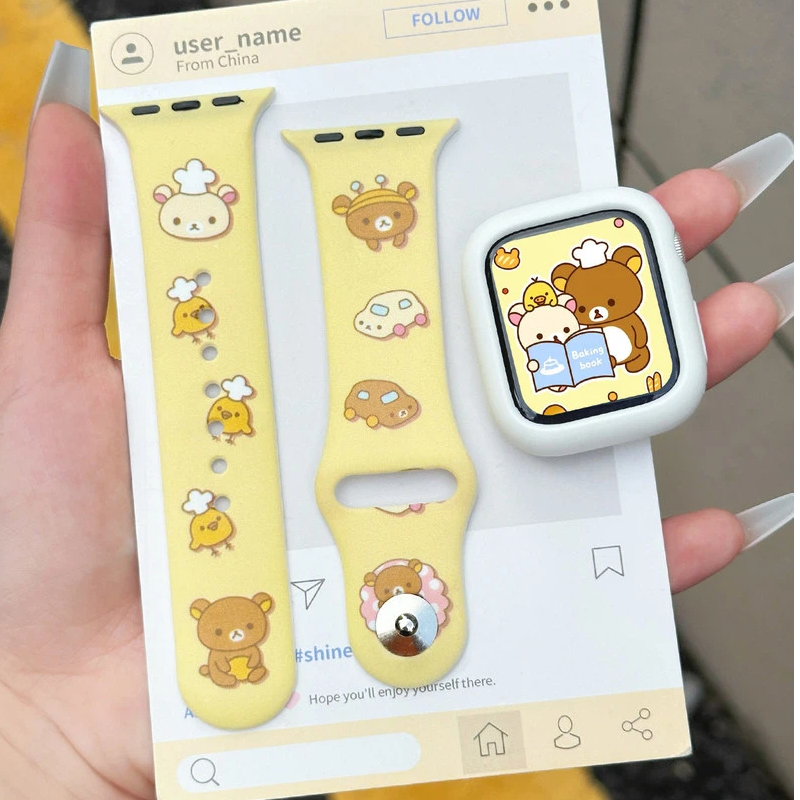 Cute Rilakkuma Print Silicone  - Silicone Band Women incelemesi ve fiyatı