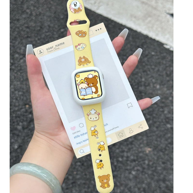 Cute Rilakkuma Print Silicone  - Silicone Band Women incelemesi ve fiyatı