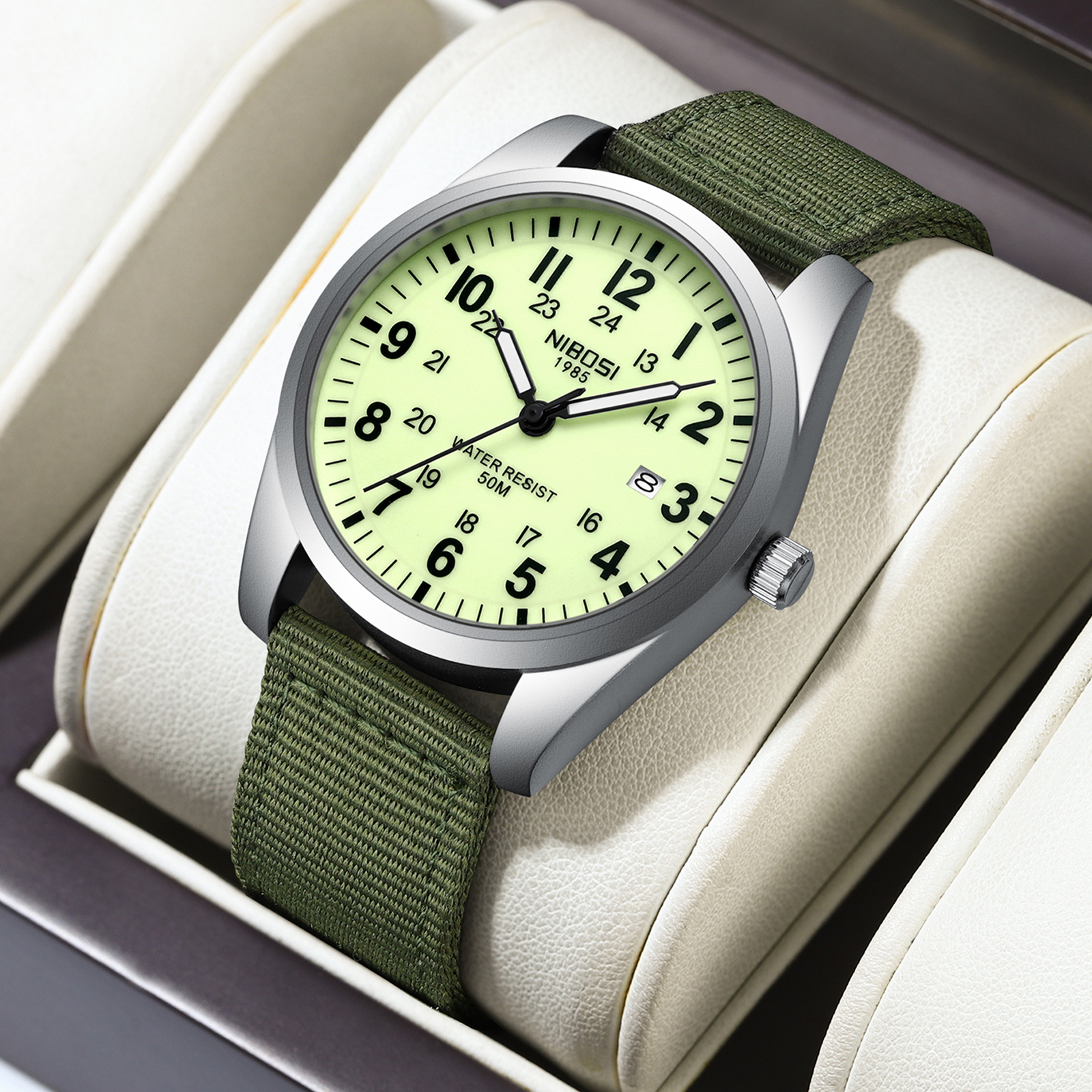 NIBOSI Mens Watches Analog Mil - Tropic Strap Vintage incelemesi ve fiyatı