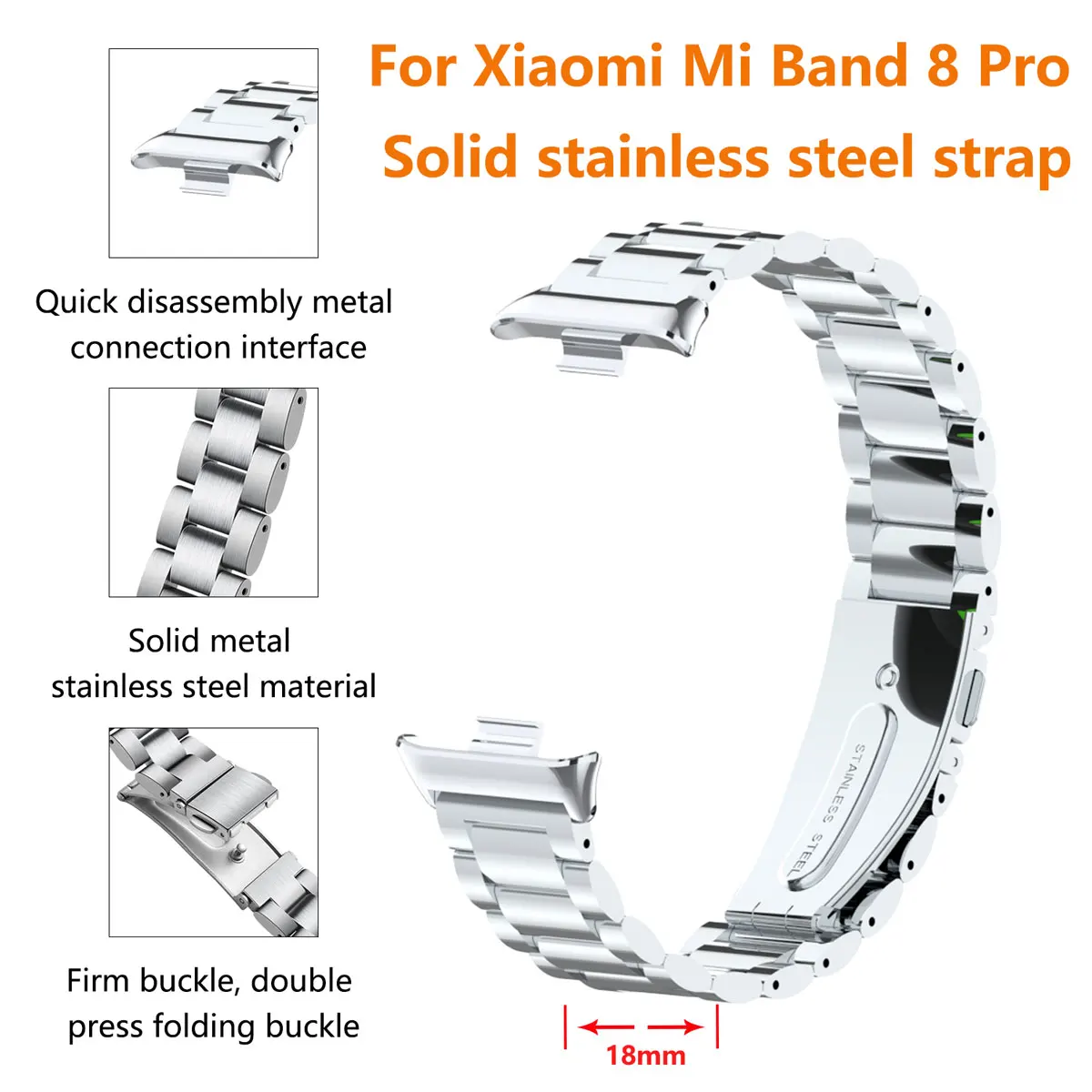 Suitable for Xiaomi band 8pro  - Mesh Strap Metal incelemesi ve fiyatı