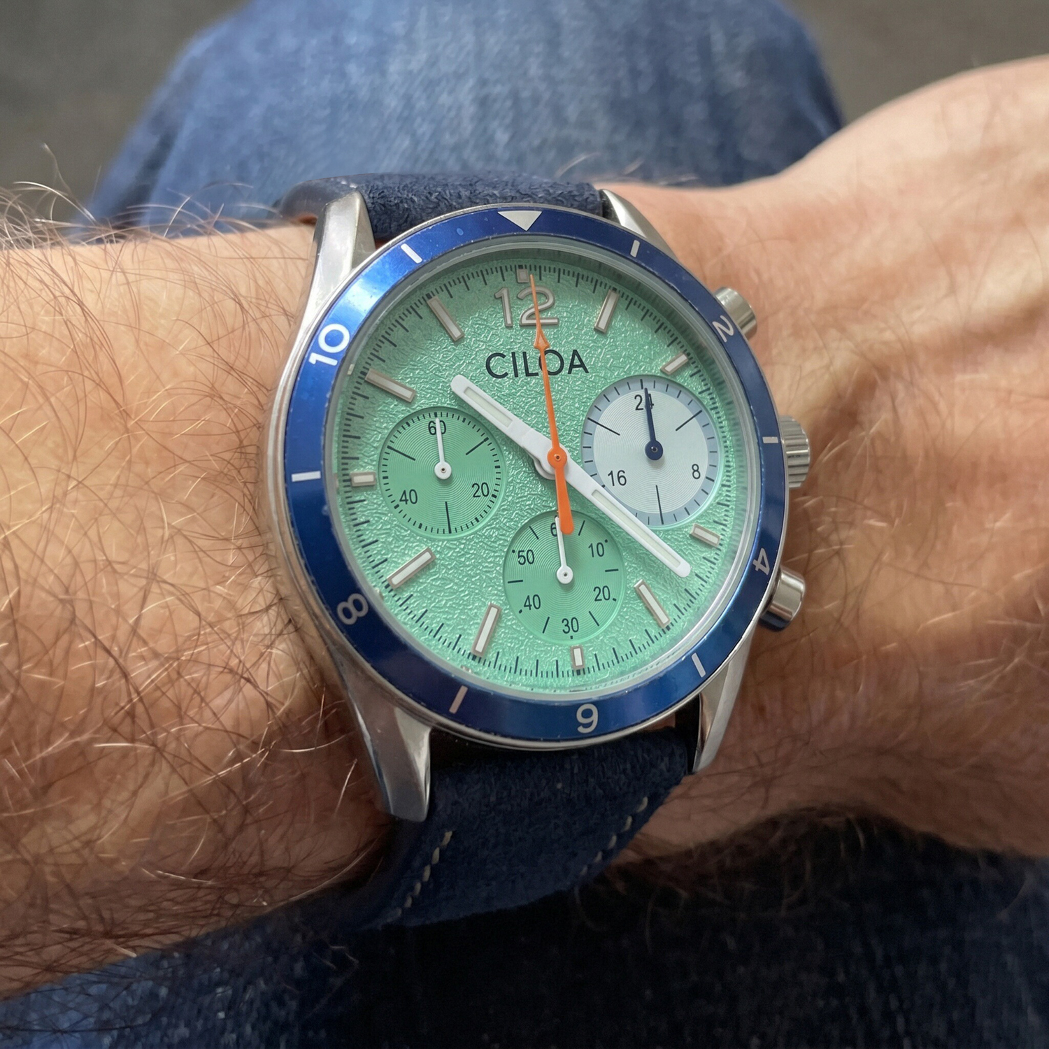 CILOA Men's Chronograph Watch  - Suede Strap Watch incelemesi ve fiyatı