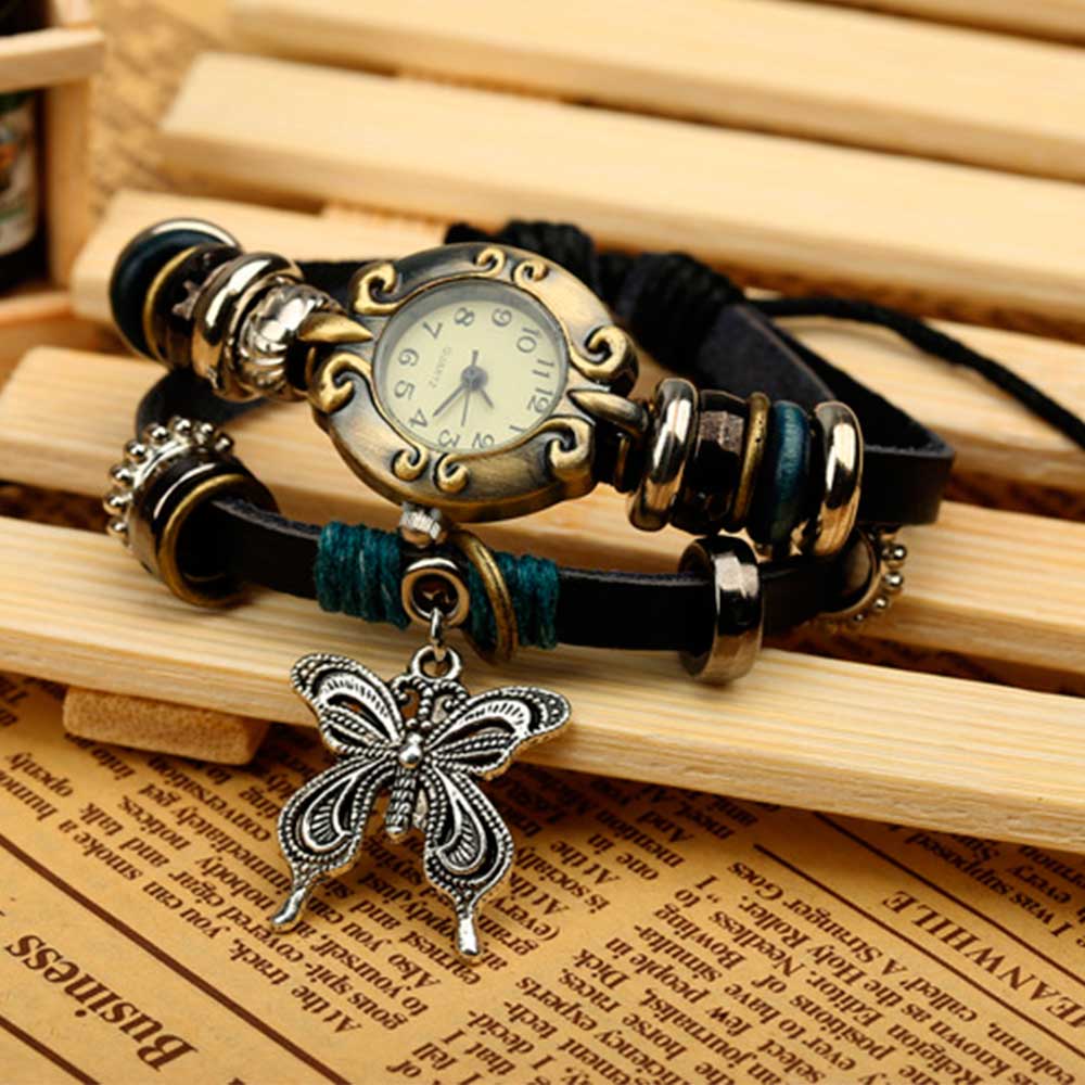 Handmade Butterfly Beads Brace - Leather Watch Band Men incelemesi ve fiyatı