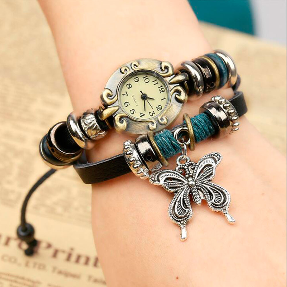 Handmade Butterfly Beads Brace - Leather Watch Band Men incelemesi ve fiyatı