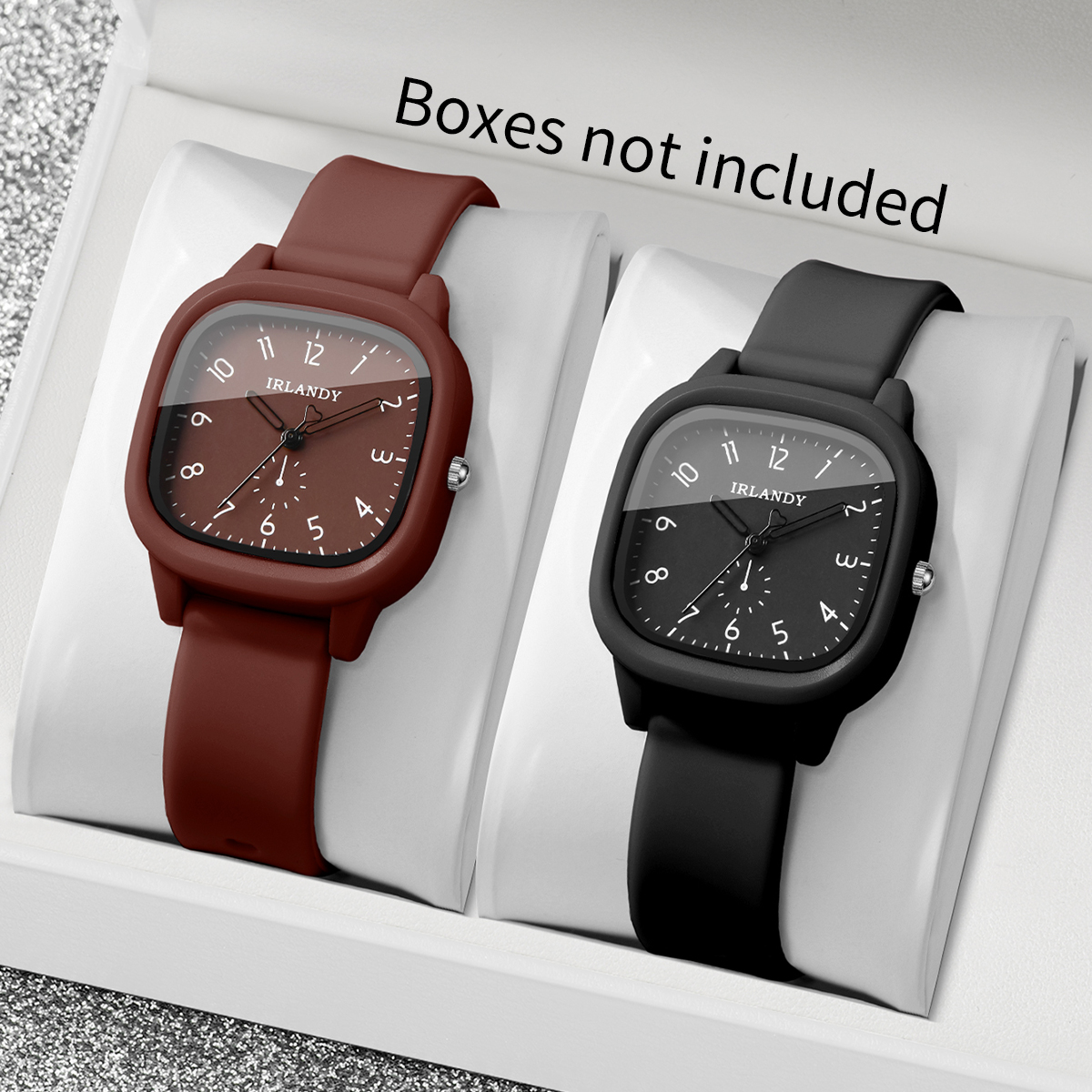 2PCS Fashion Square Arabic Dia - Silicone Band Women incelemesi ve fiyatı