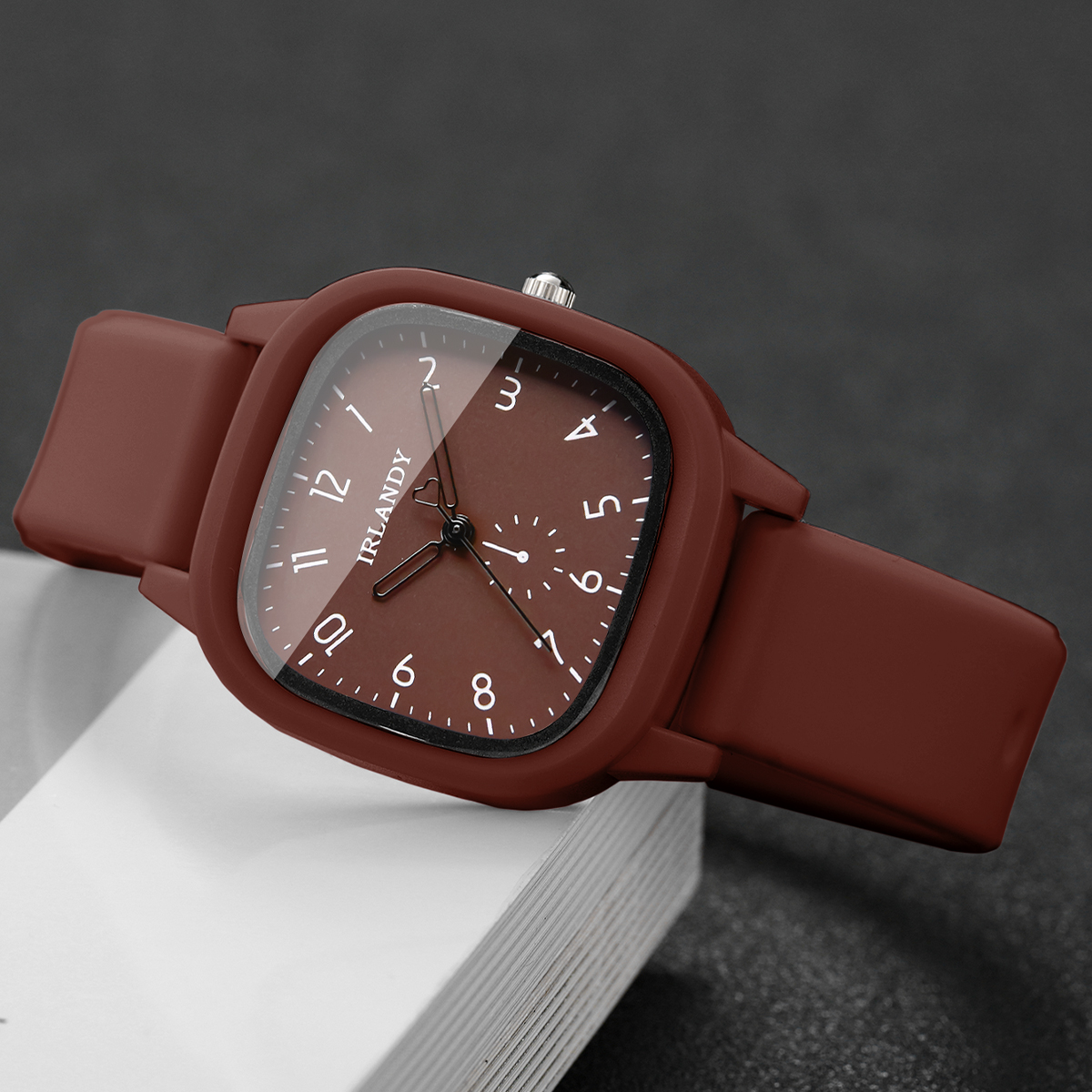 2PCS Fashion Square Arabic Dia - Silicone Band Women incelemesi ve fiyatı