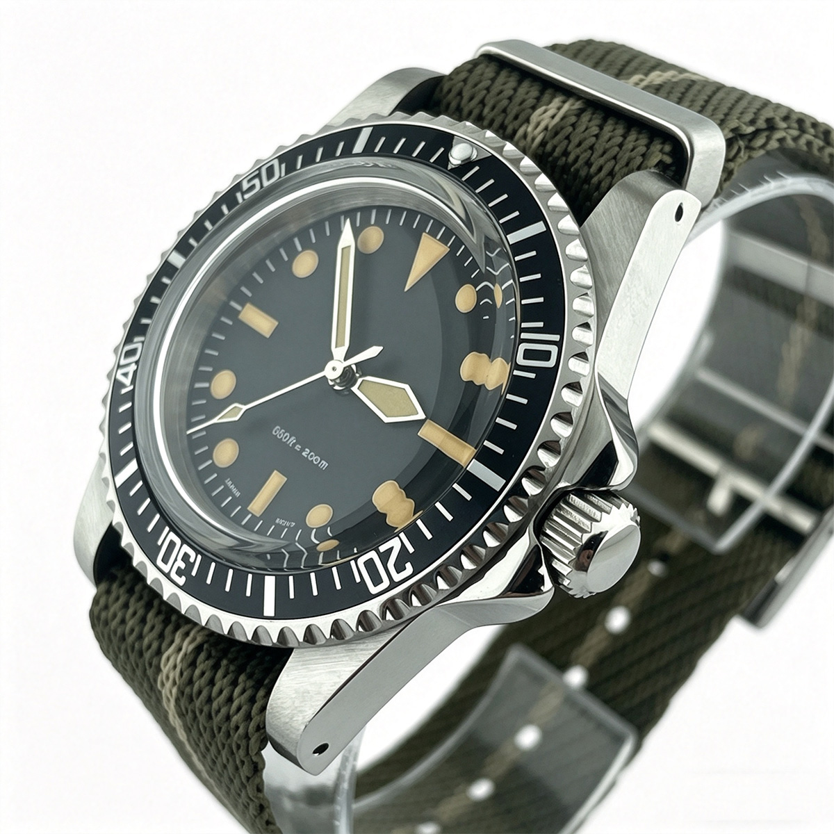 39.5mm Diver Retro watch acryl - Tropic Strap Vintage incelemesi ve fiyatı