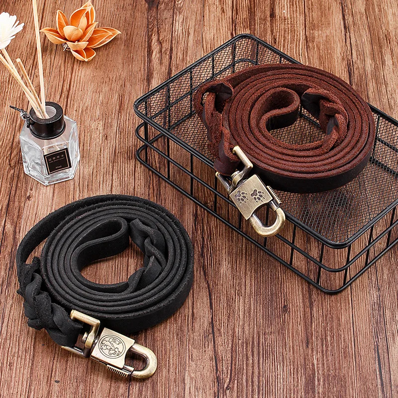Genuine Leather Dog Leash - To - Leather Strap Quick Release incelemesi ve fiyatı
