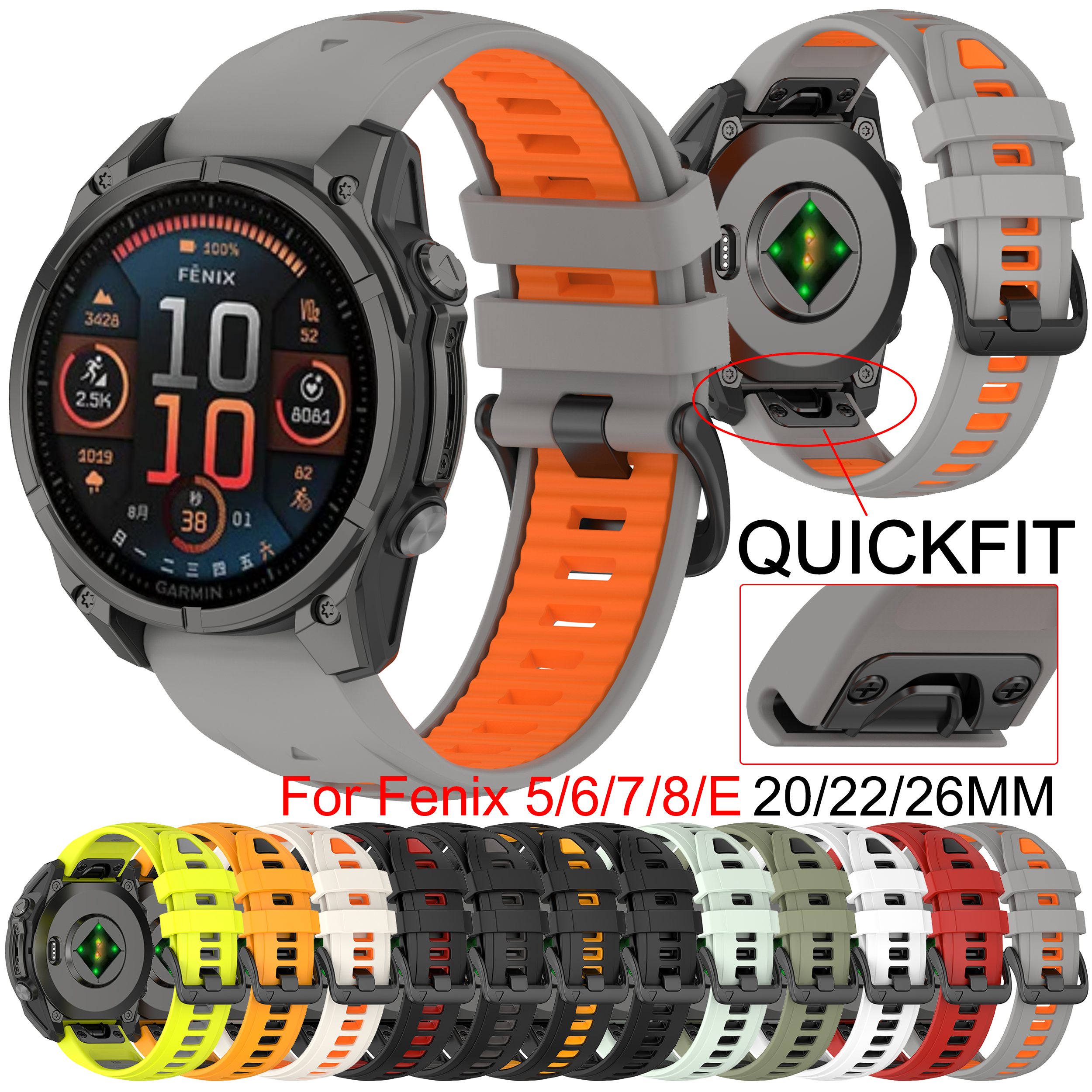 QuickFit 20mm 22mm 26mm Strap  - Silicone Watch Band 22Mm incelemesi ve fiyatı
