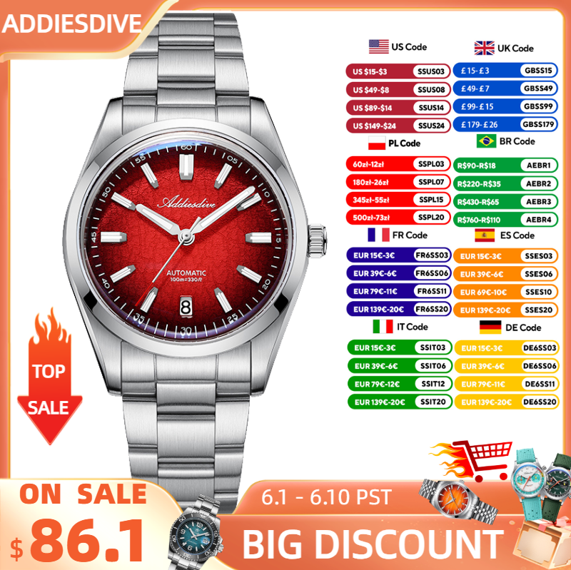 ADDIESDIVE Watch For Gift 39mm - Stainless Bracelet Diver incelemesi ve fiyatı