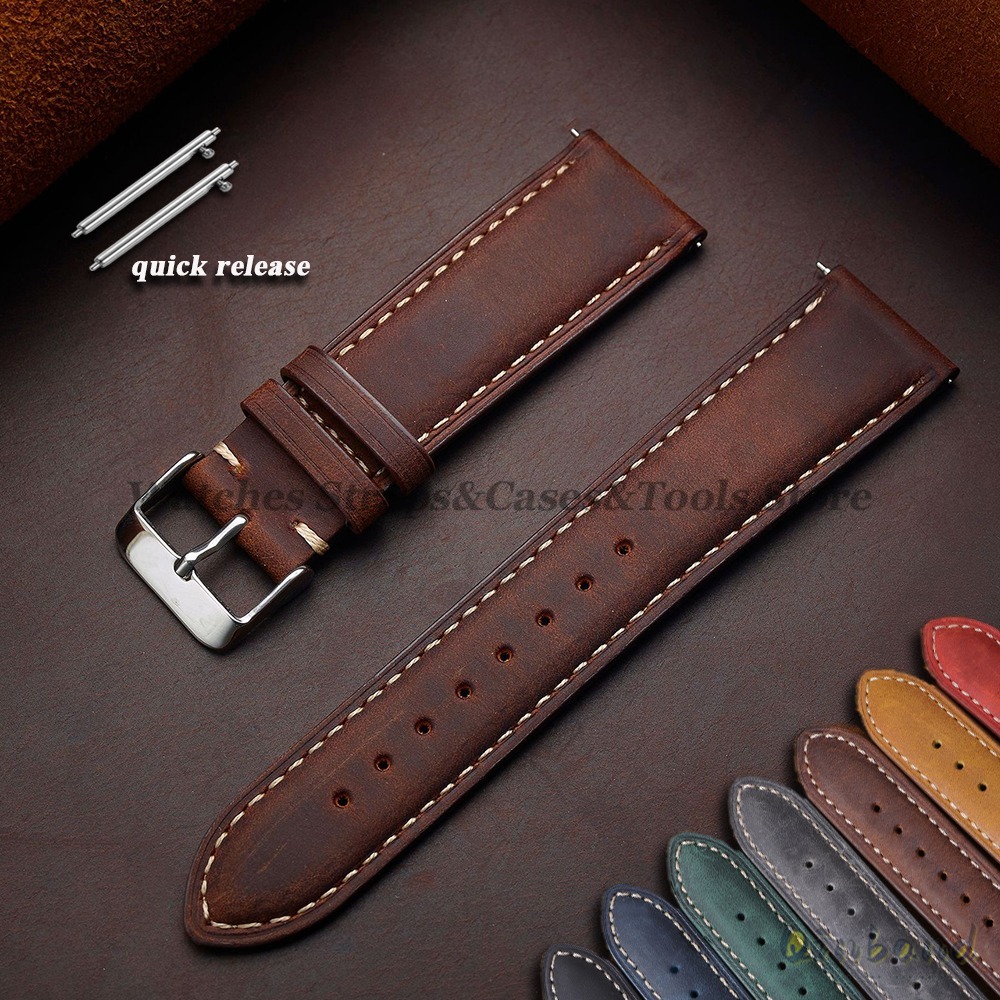 Vintage Cowhide Leather Watch  - Leather Strap Quick Release incelemesi ve fiyatı