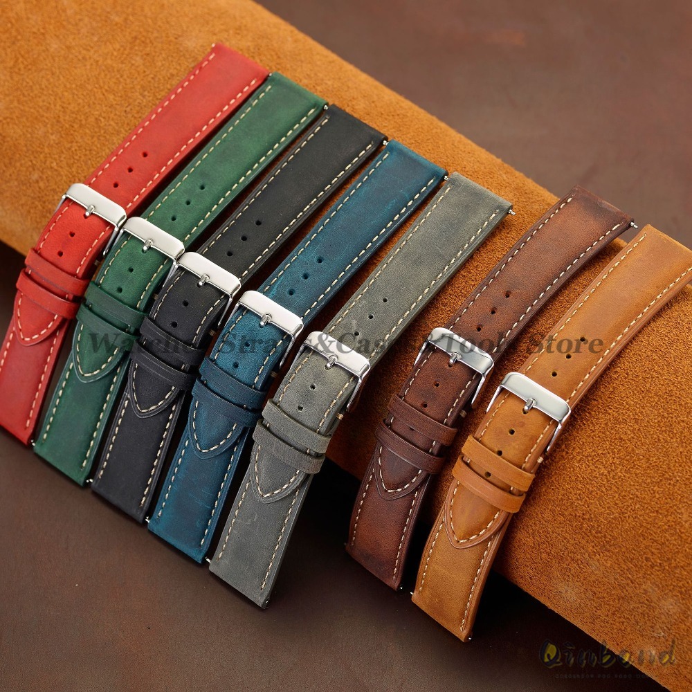 Vintage Cowhide Leather Watch  - Leather Strap Quick Release incelemesi ve fiyatı