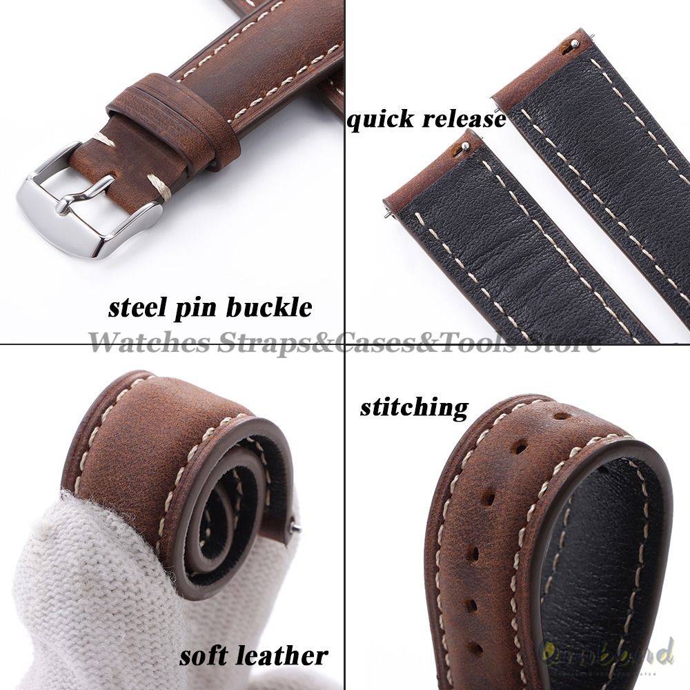Vintage Cowhide Leather Watch  - Leather Strap Quick Release incelemesi ve fiyatı