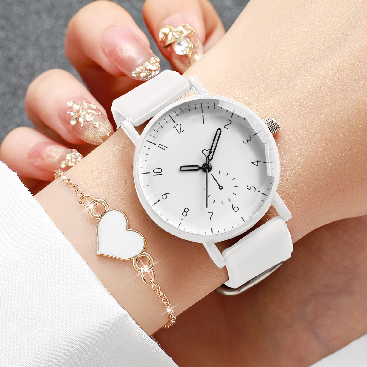 2PCS Simple Arabic Dial Women  - Silicone Band Women incelemesi ve fiyatı