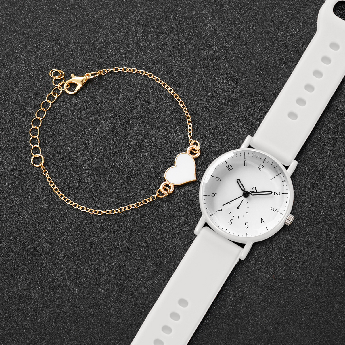 2PCS Simple Arabic Dial Women  - Silicone Band Women incelemesi ve fiyatı