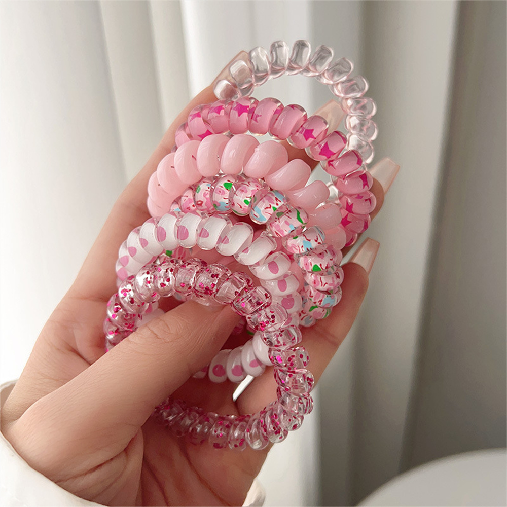 6pcs Sweet Cute Colorful Spira - Silicone Band Women incelemesi ve fiyatı