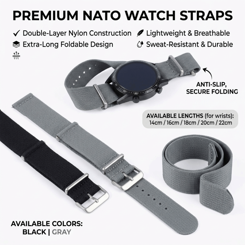 14/16/18/20/22mm NATO Watch Ba - Nato Strap Nylon incelemesi ve fiyatı